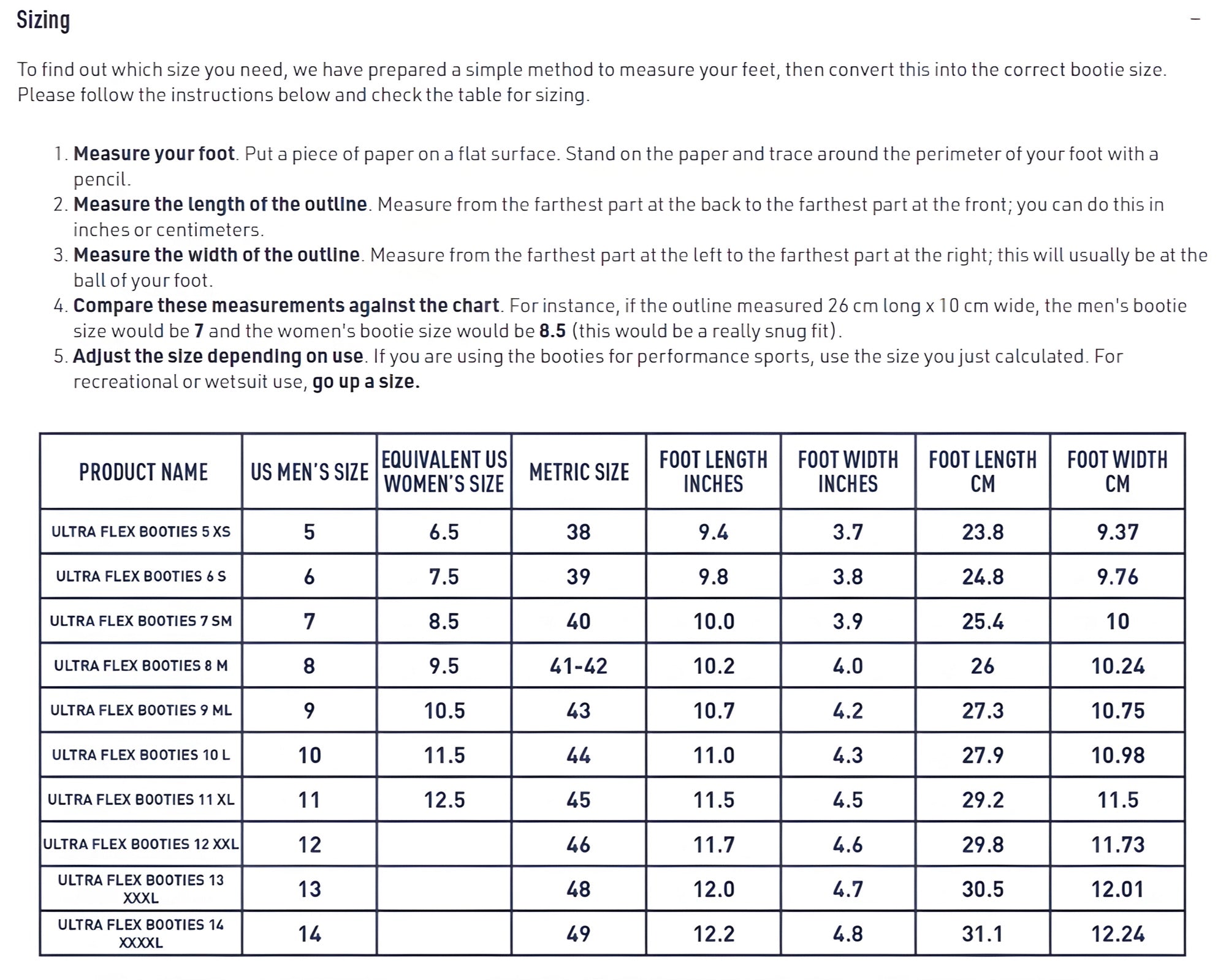 Size Guide Size Guide