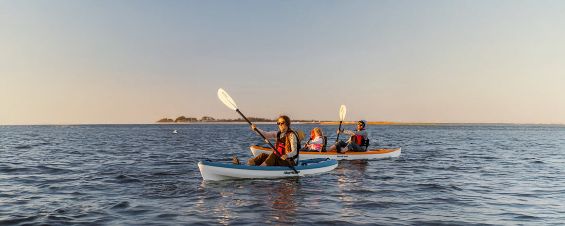 Beautiful scene of Family Kayaking