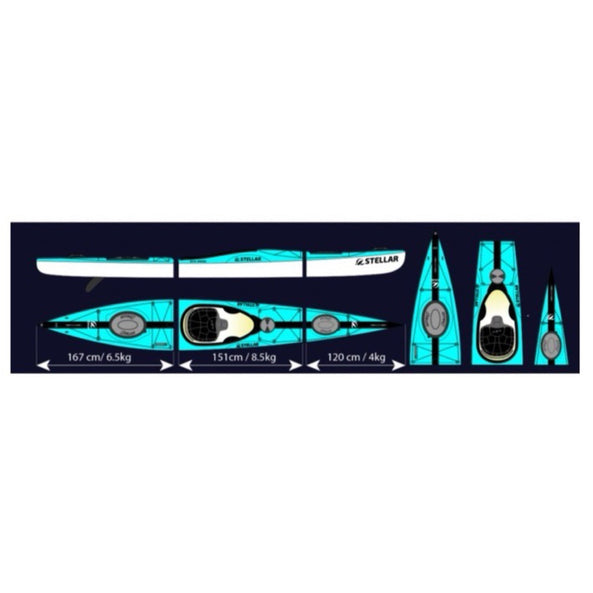 Stellar Touring Kayak S14 G2 MOD 3P (Rudder Ready)