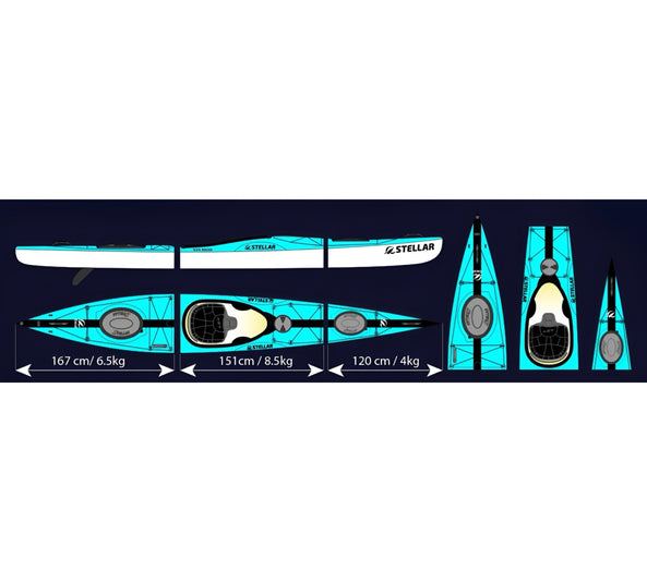 Stellar Touring Kayak S14 G2 MOD 3P (Rudder Ready)